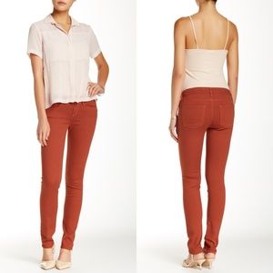 Vince Five Pocket Skinny Jeans in Rust Size 28